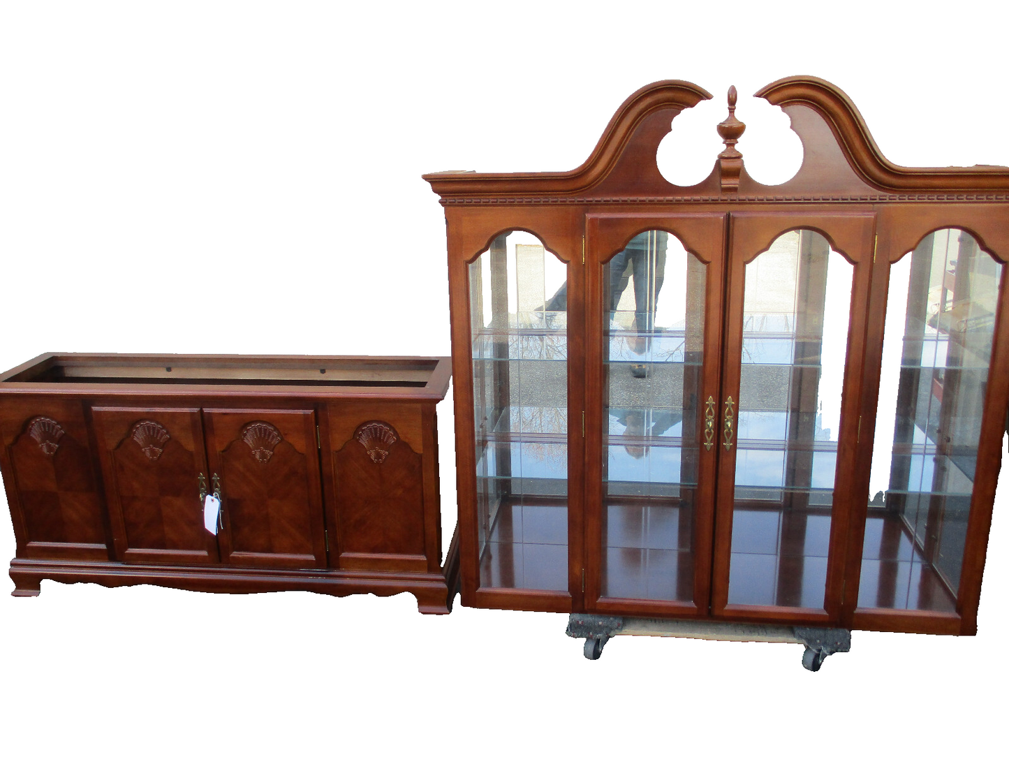 62968  Mahogany 2 pc. Curio China Cabinet