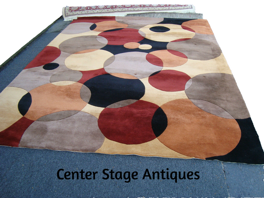 Rug 206 Large NEWWANW 37 BLK80BO  Modern Machine Made Wool Rug SIZE  8' x 11'