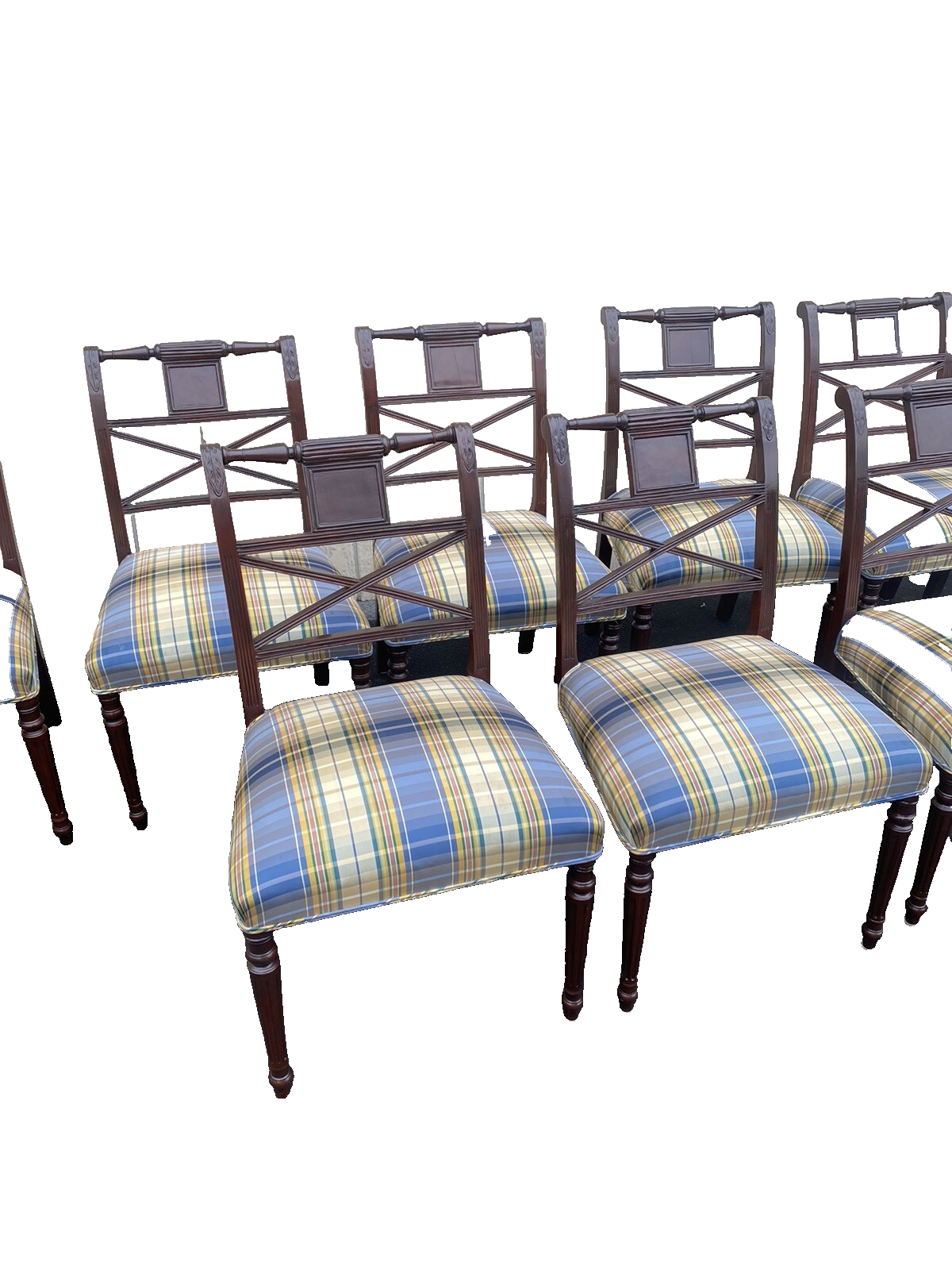 65980   Set of 10 Mahogany Dining Chair s