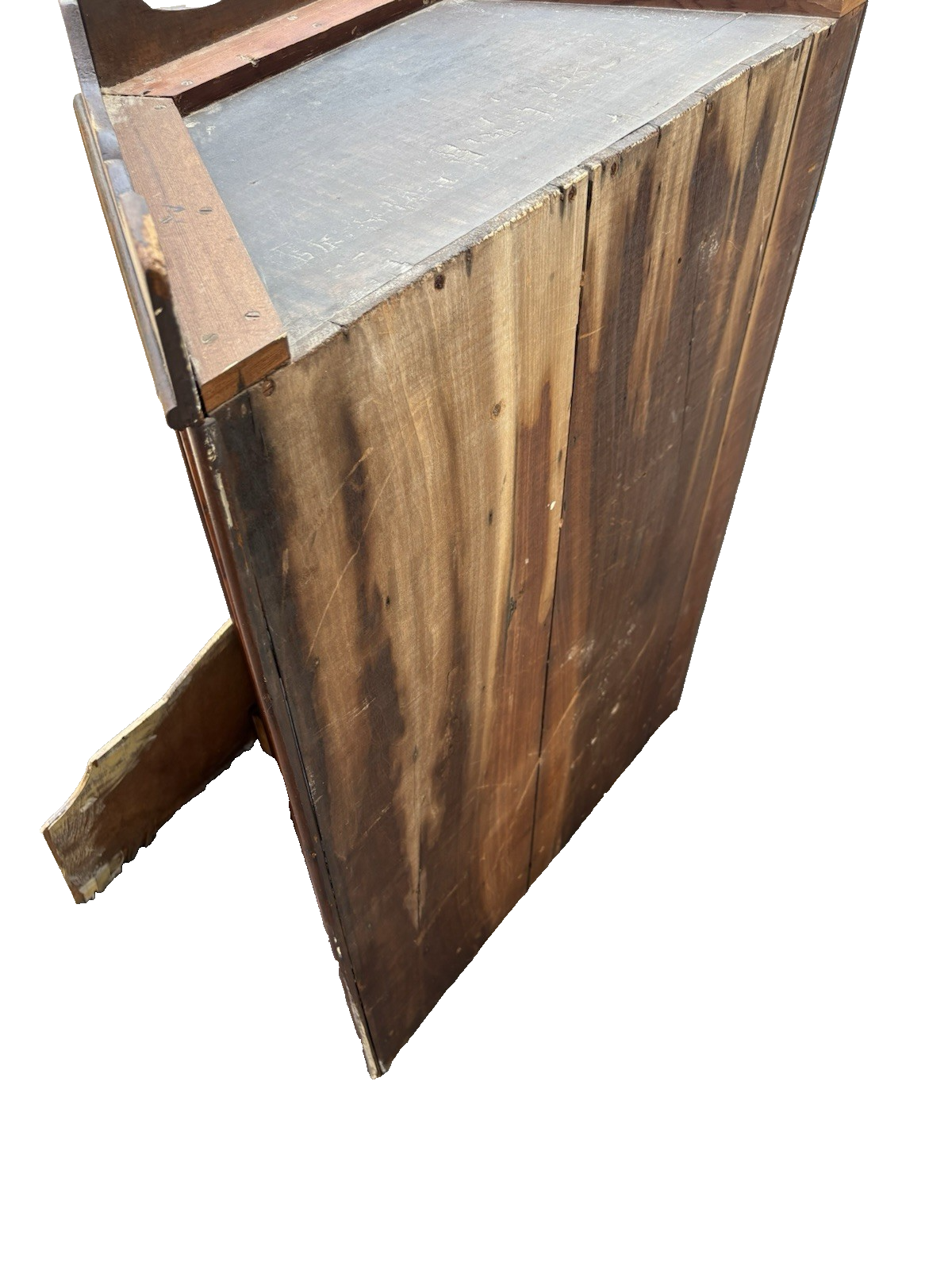 66800   Antique Victorian Walnut Whatnot Wall Curio Shelf with Drawer