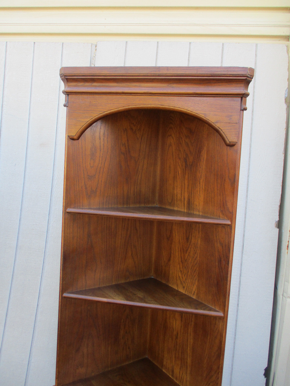 64338 Oak Corner Bookcase China Cabinet Curio with drawer