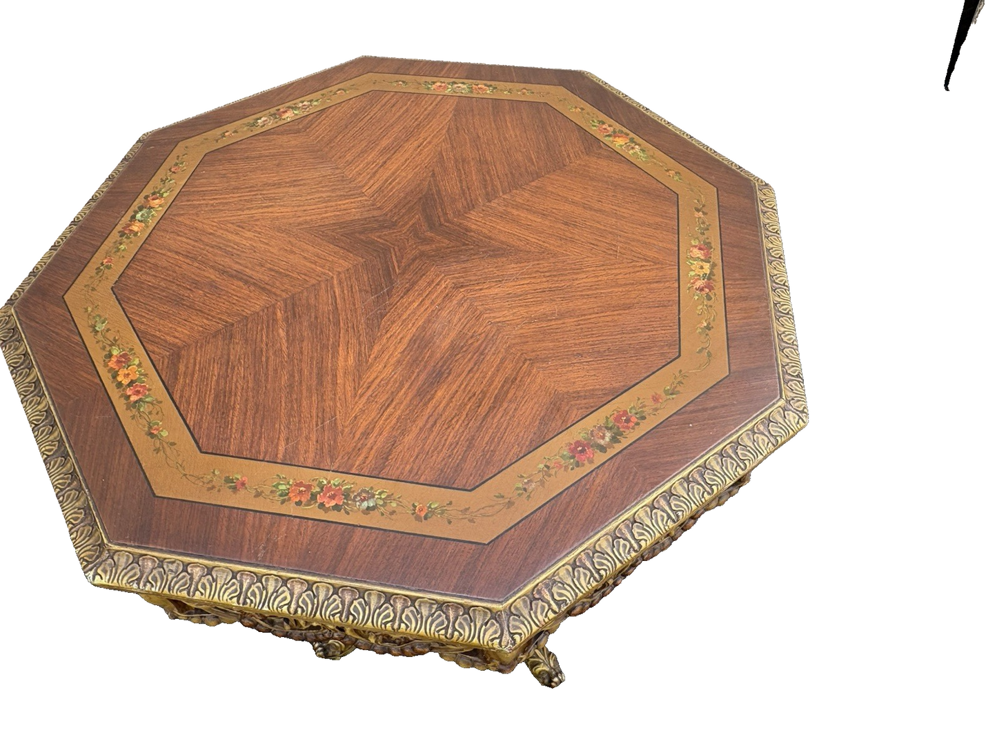66732 Hand Painted Hexagonal Lamp Table Stand