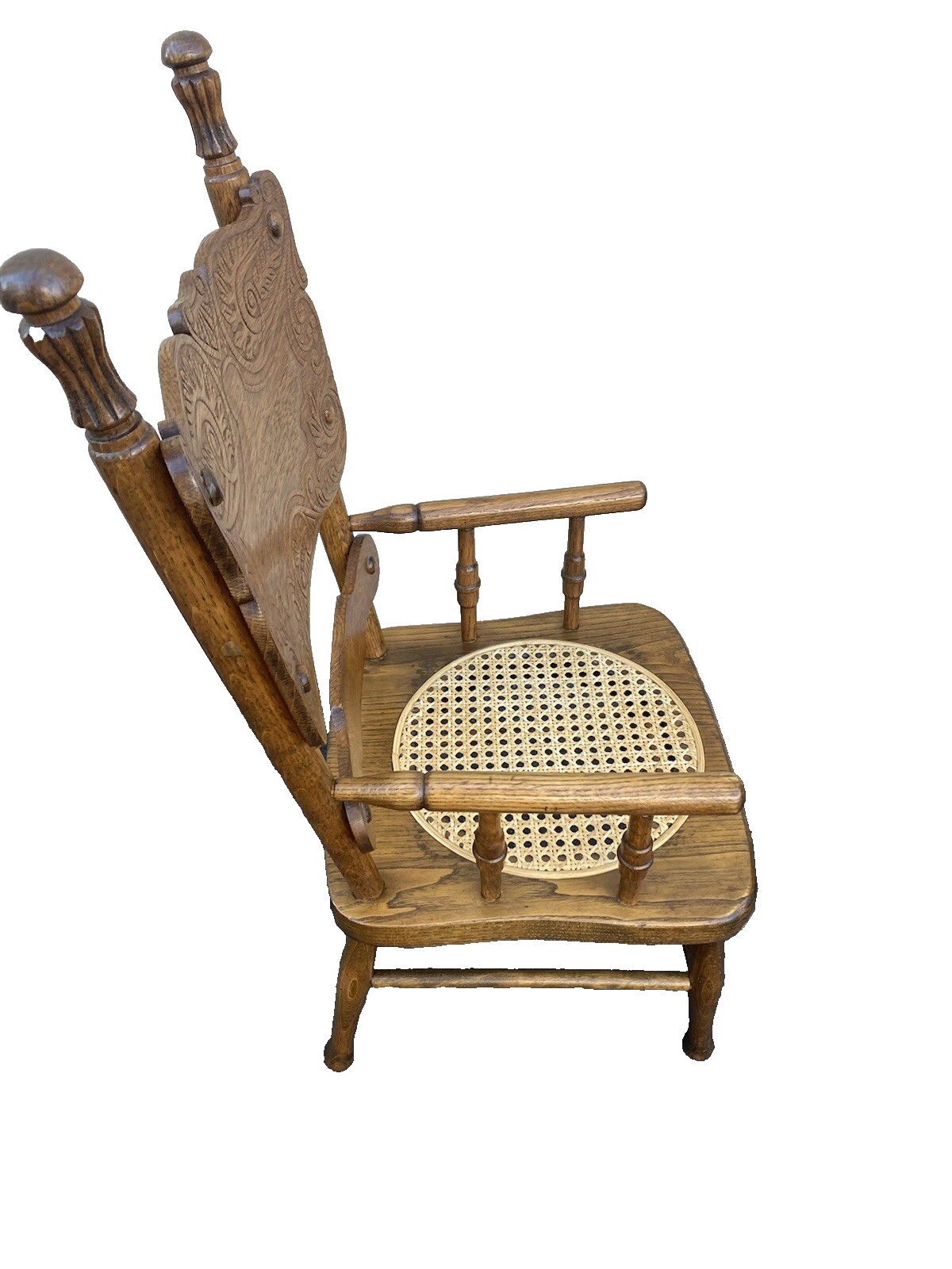 65962 Antique Oak Childs Doll Youth Chair