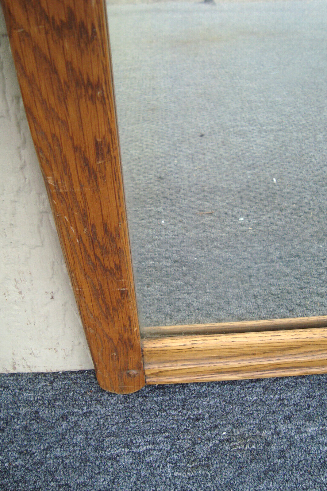 61764 Vintage Solid Oak Carved Mirror 25 x 36