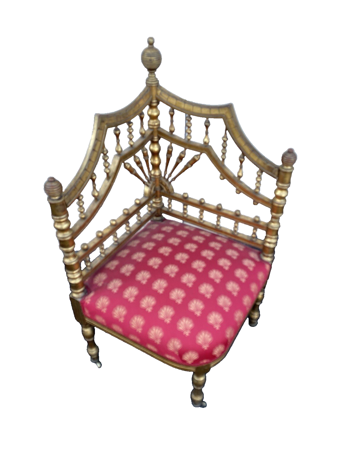 66148 Antique Victorian Stick and Ball Corner Chair