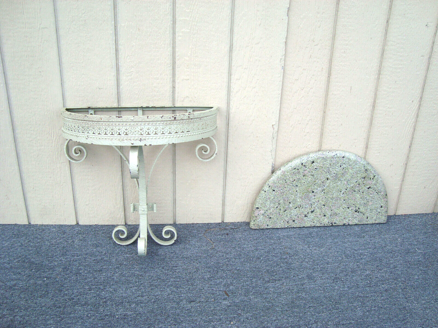 61868   Modern Stone Cement Top Wall Shelf Console Table