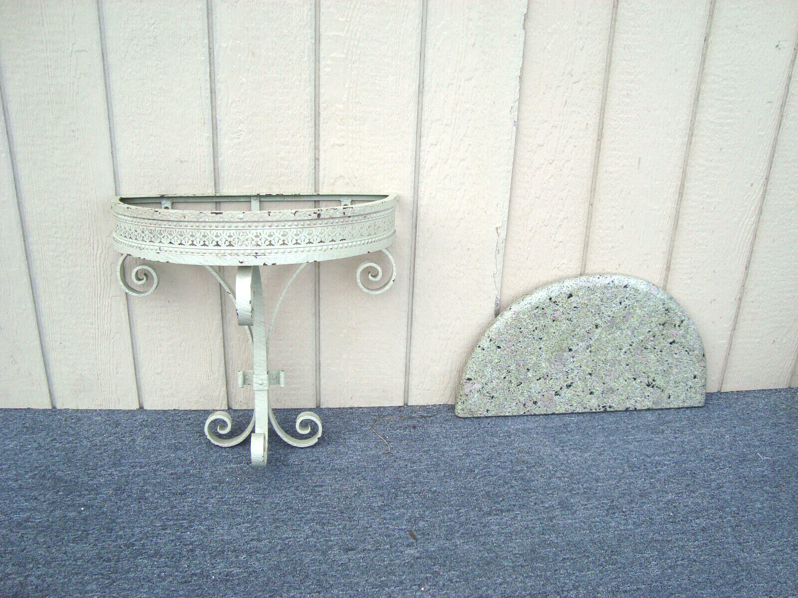 61868   Modern Stone Cement Top Wall Shelf Console Table