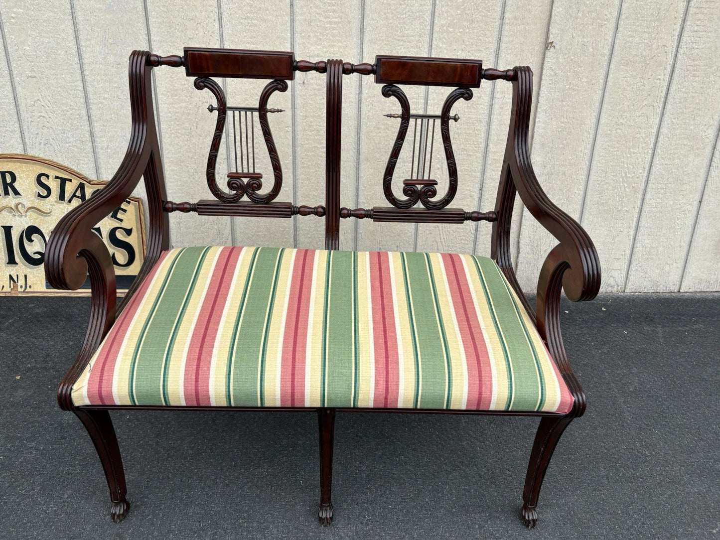 66826  Mahogany Settee Loveseat  Couch Chair