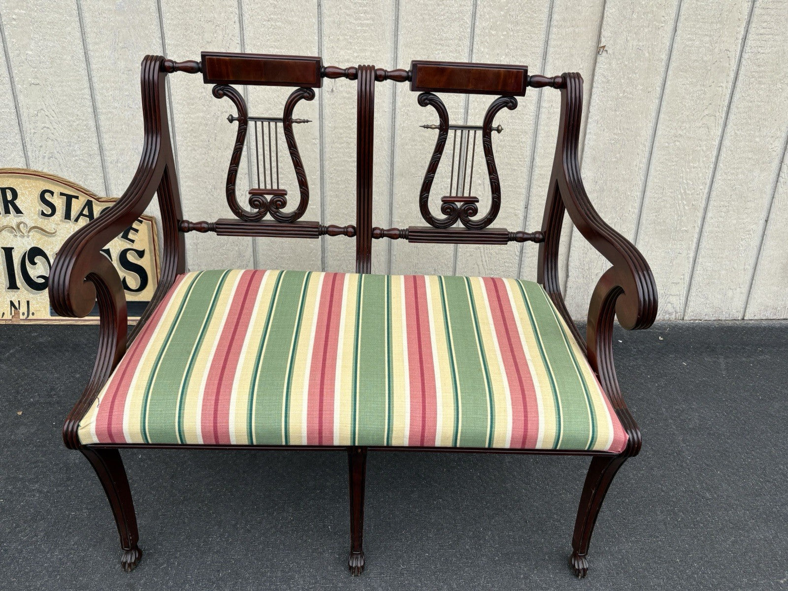 66826  Mahogany Settee Loveseat  Couch Chair