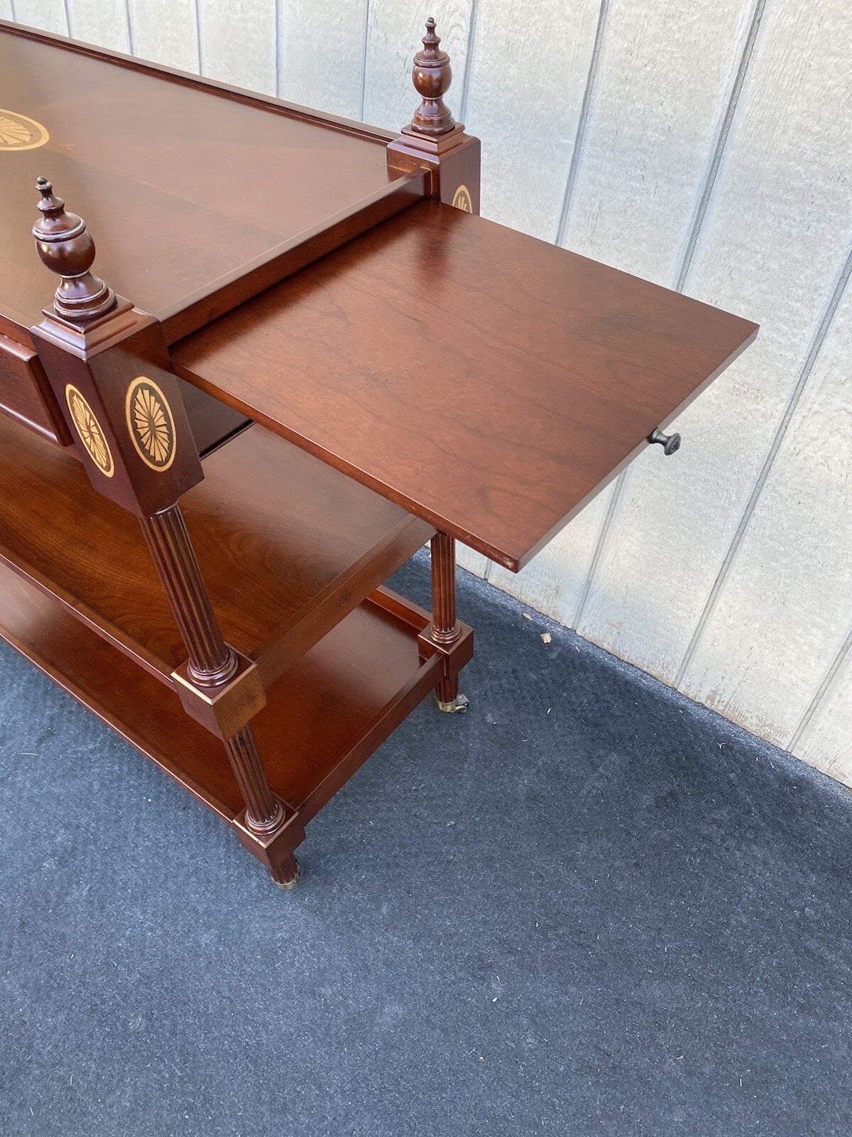 64899   Inlaid BOMBAY Mahogany Sideboard Server Cabinet