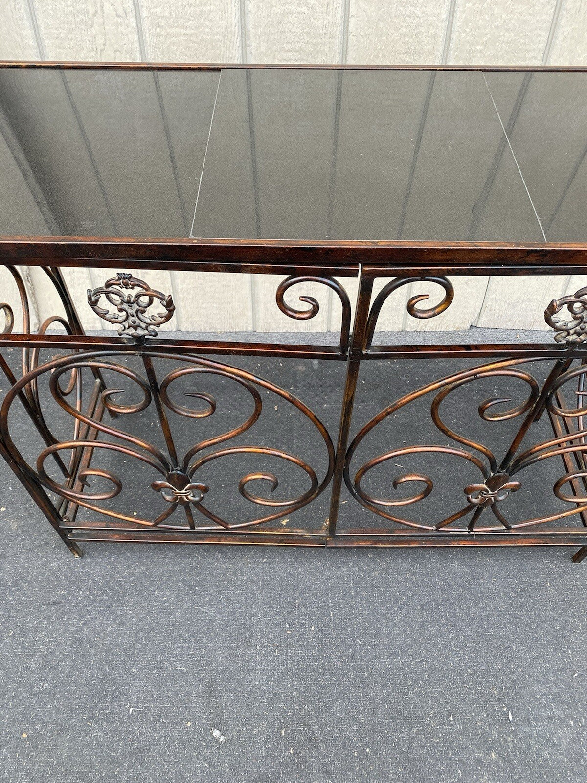 66146  Metal Console Hall Table Stand with Tile Top