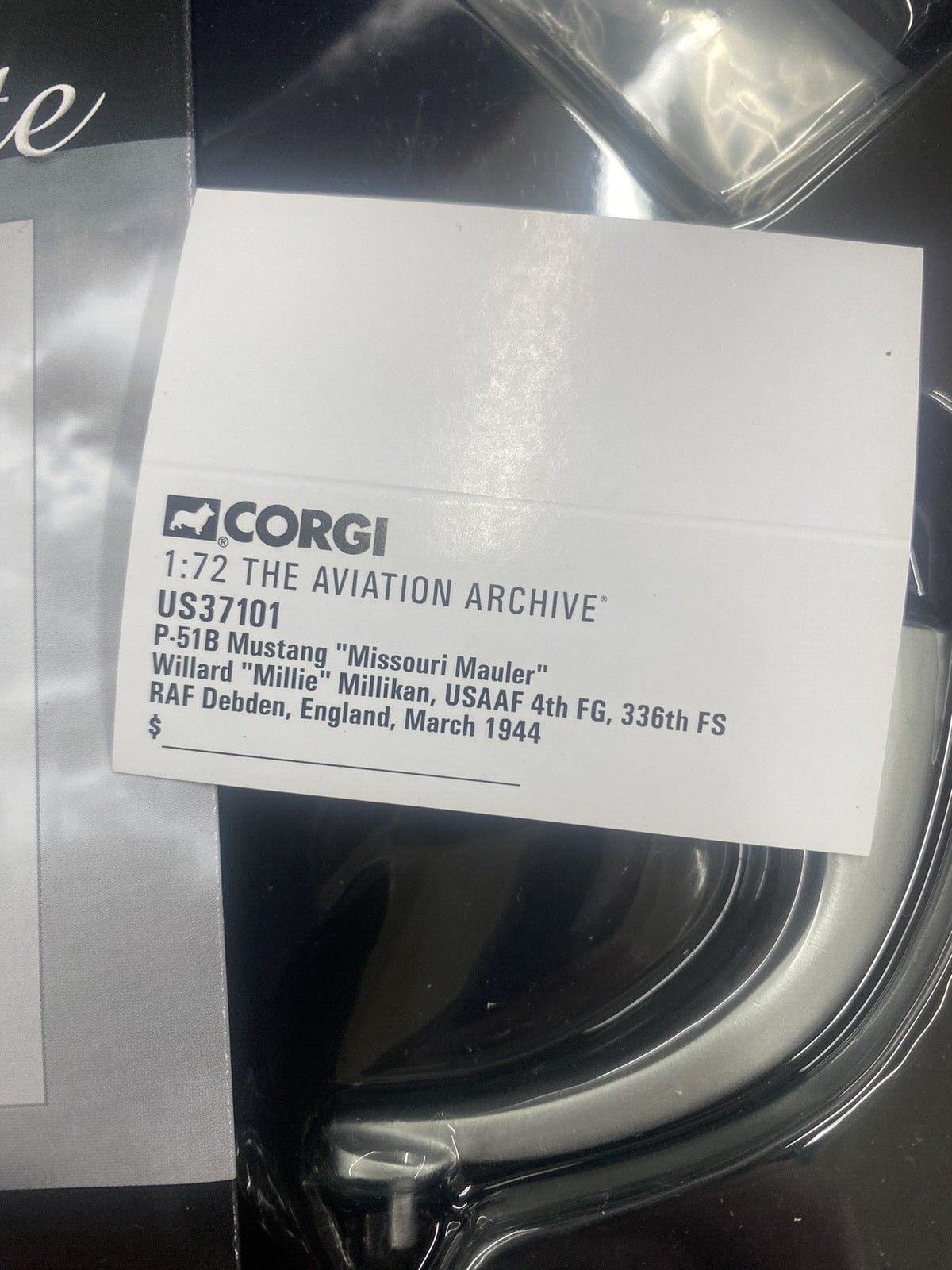 ES 208:  P-51B Mustang "Missouri Mauler  Willard Millie Millikan USAAF US37101