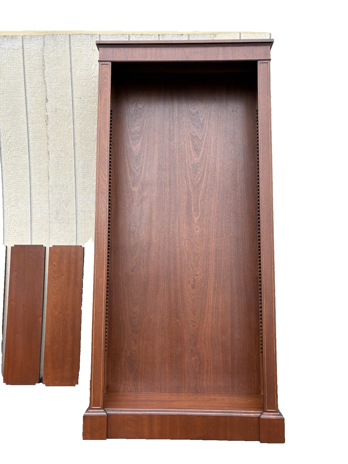 66711    Tall Mahogany Bookcase Curio with 4 Adjustable Wood Shelves