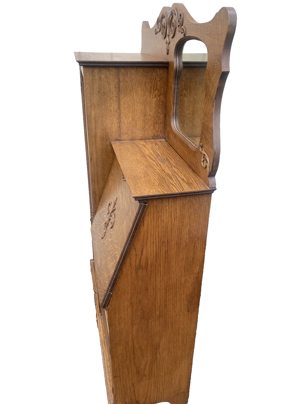 65325 Antique Oak Side By Side Bookcase Desk