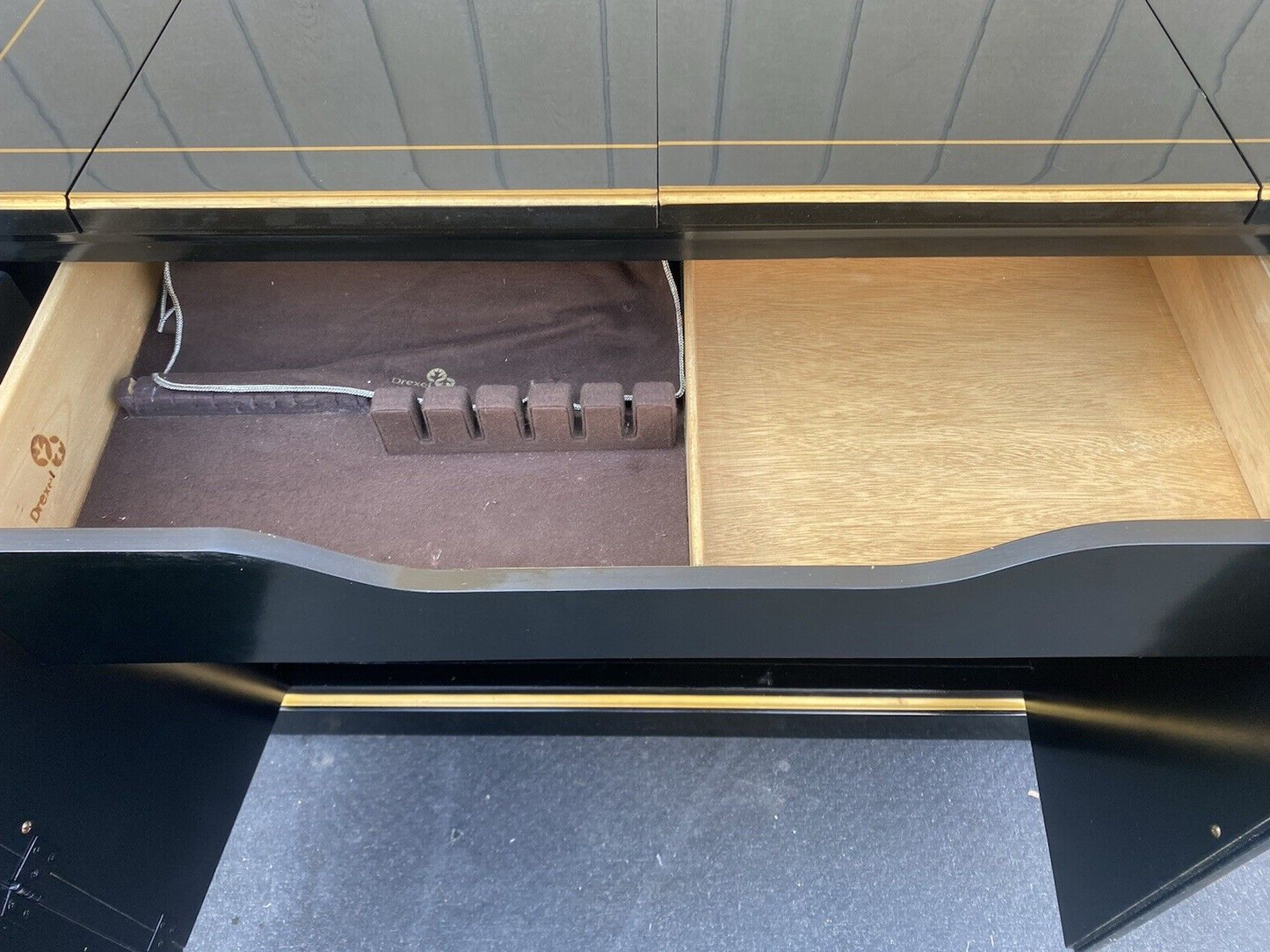 65857  DREXEL Oriental Bar Cart Server Sideboard with Flip top