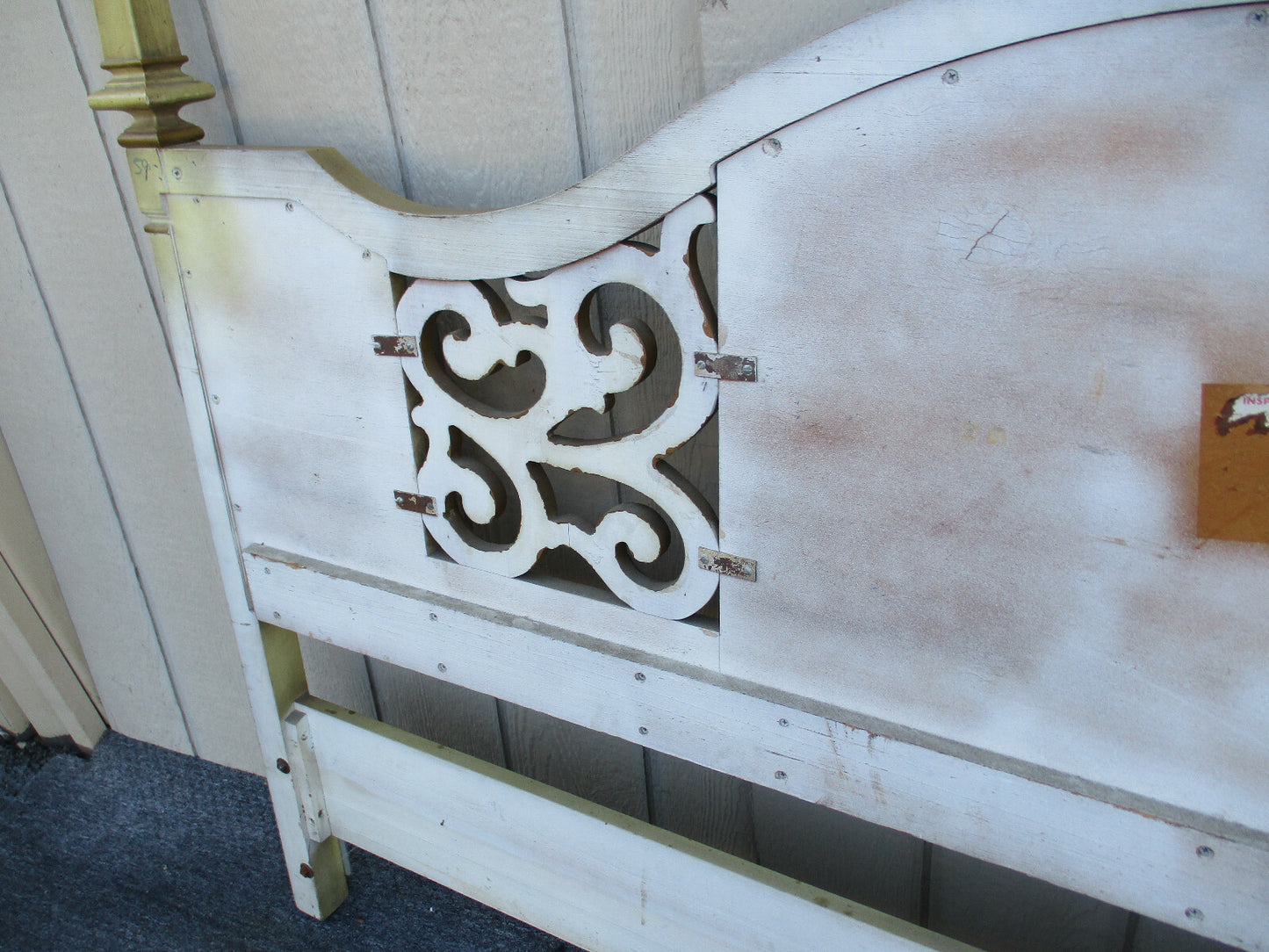 47834 Mid Century Modern King Size Headboard Bed