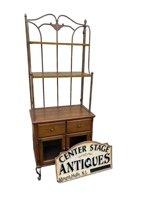 66784 Modern Bakers Rack Kitchen Cabinet with 2 drawers