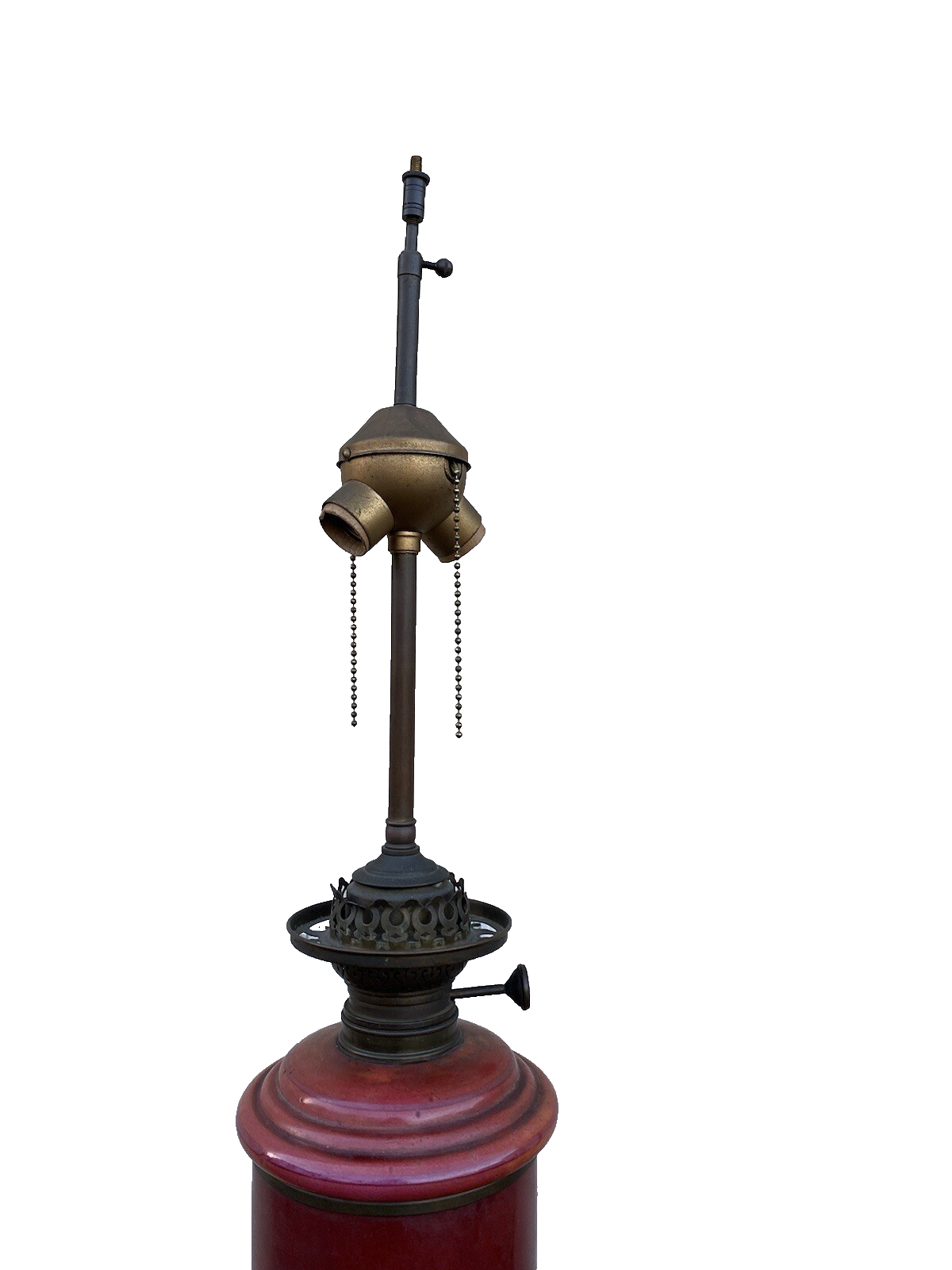 65041 Pair Antique Porcelaine Table Lamps with Cherubs