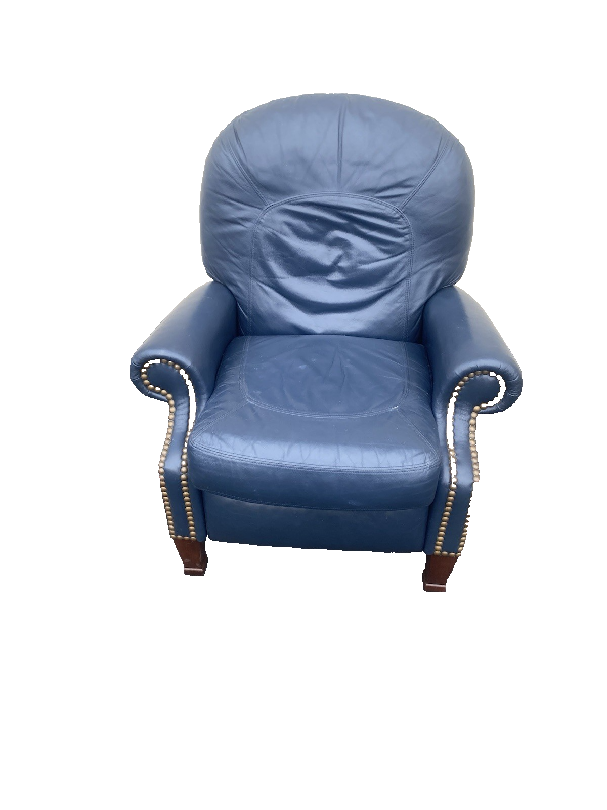 66007 QUALITY   Leather Bradington  Young Blue Recliner Chair