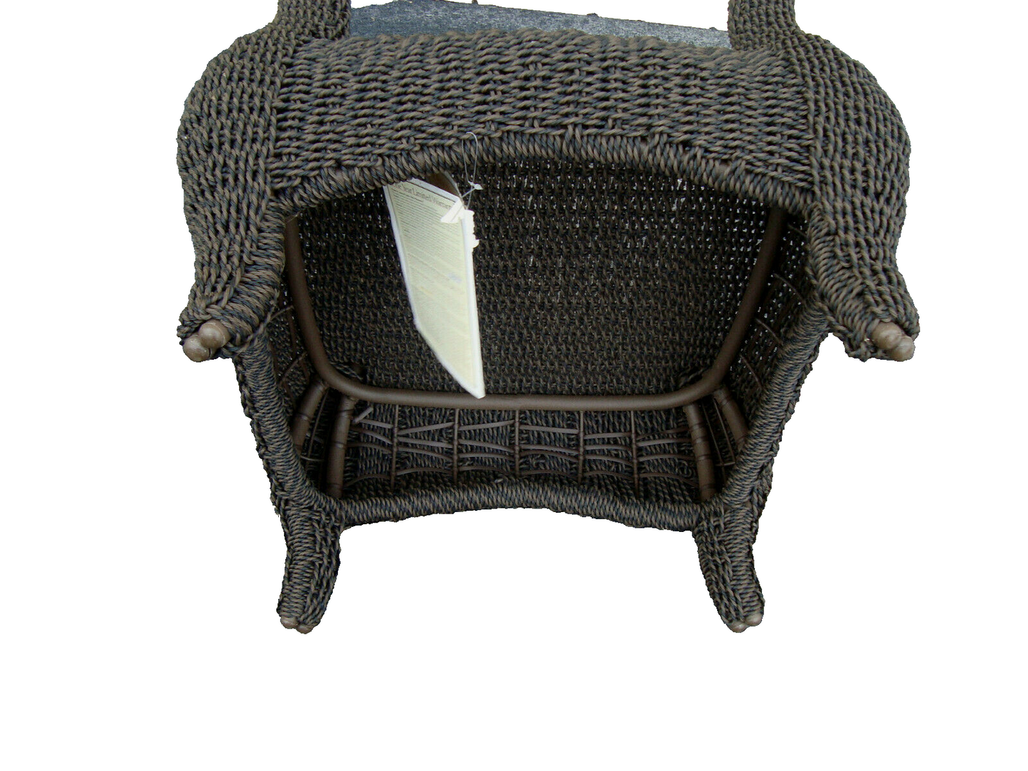 61834 Plate Glass Wicker Coffee Table Stand  36"  x 3/8" thick top