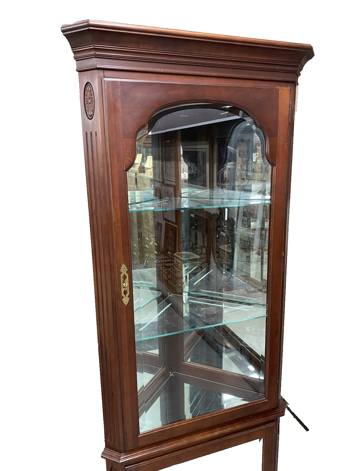 64464 ETHAN ALLEN Mahogany Brittish Classics Corner Cabinet Curio