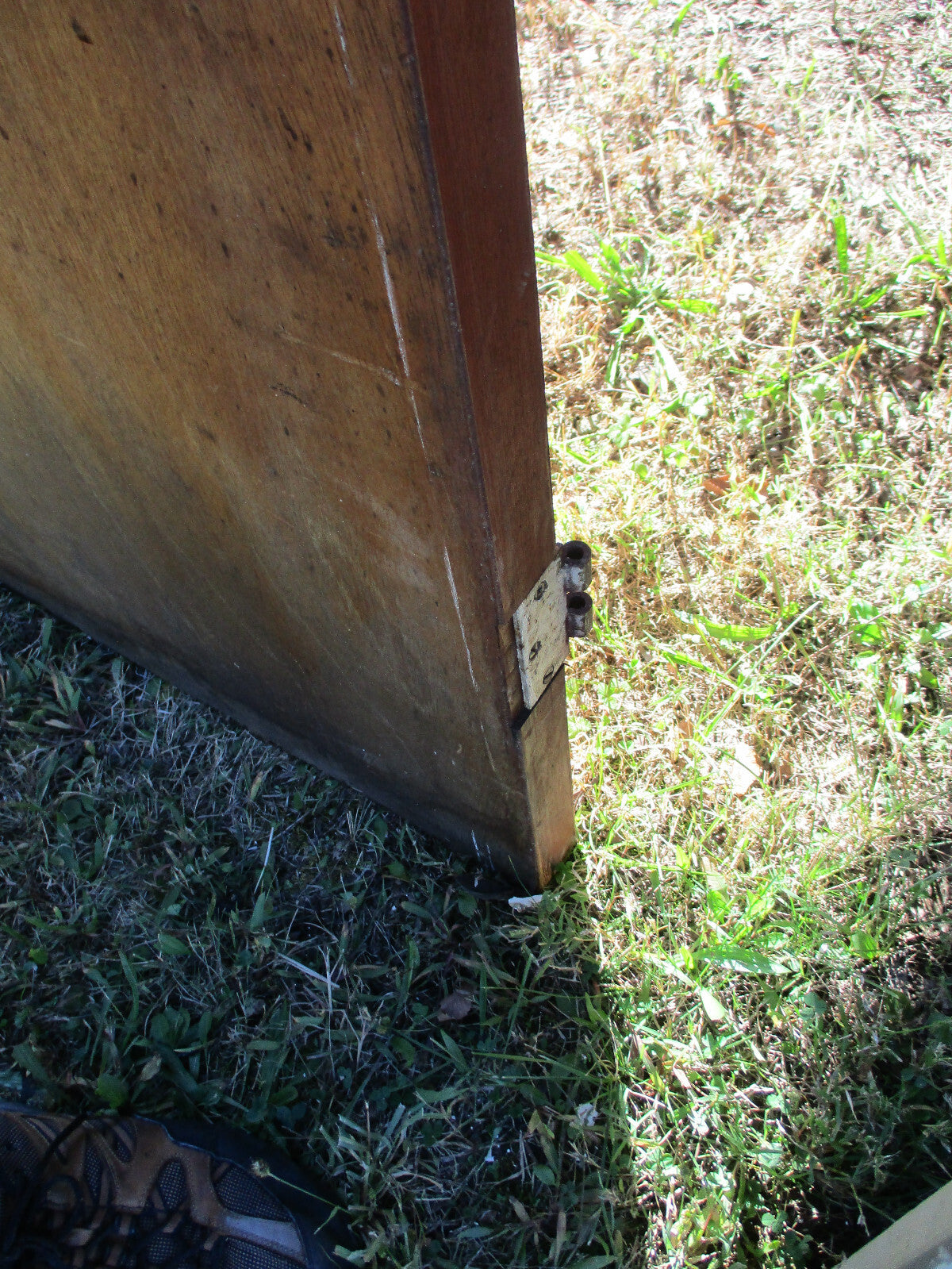 DOOR 04:    Mid Century Wood Door with glass Panel 1960 s   31 1/2W x 78 1/4"H