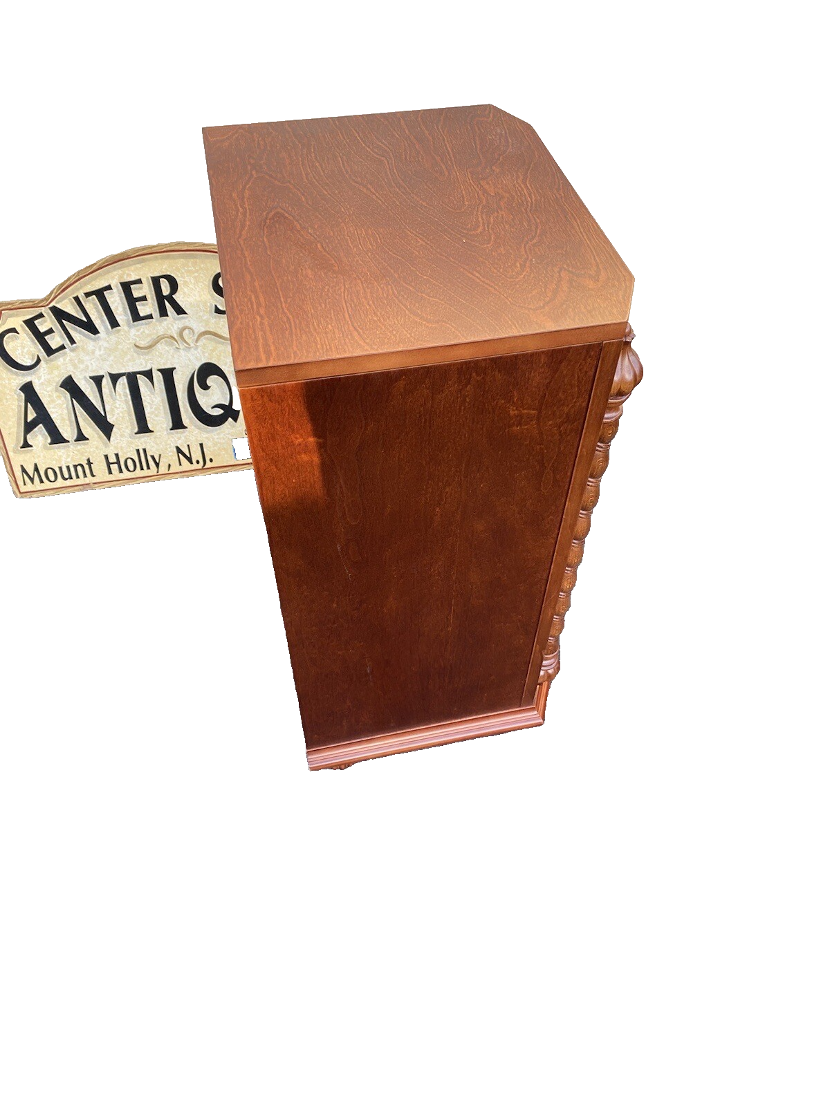 64917  Mahogany Nightstand End Table Stand Wine Rack