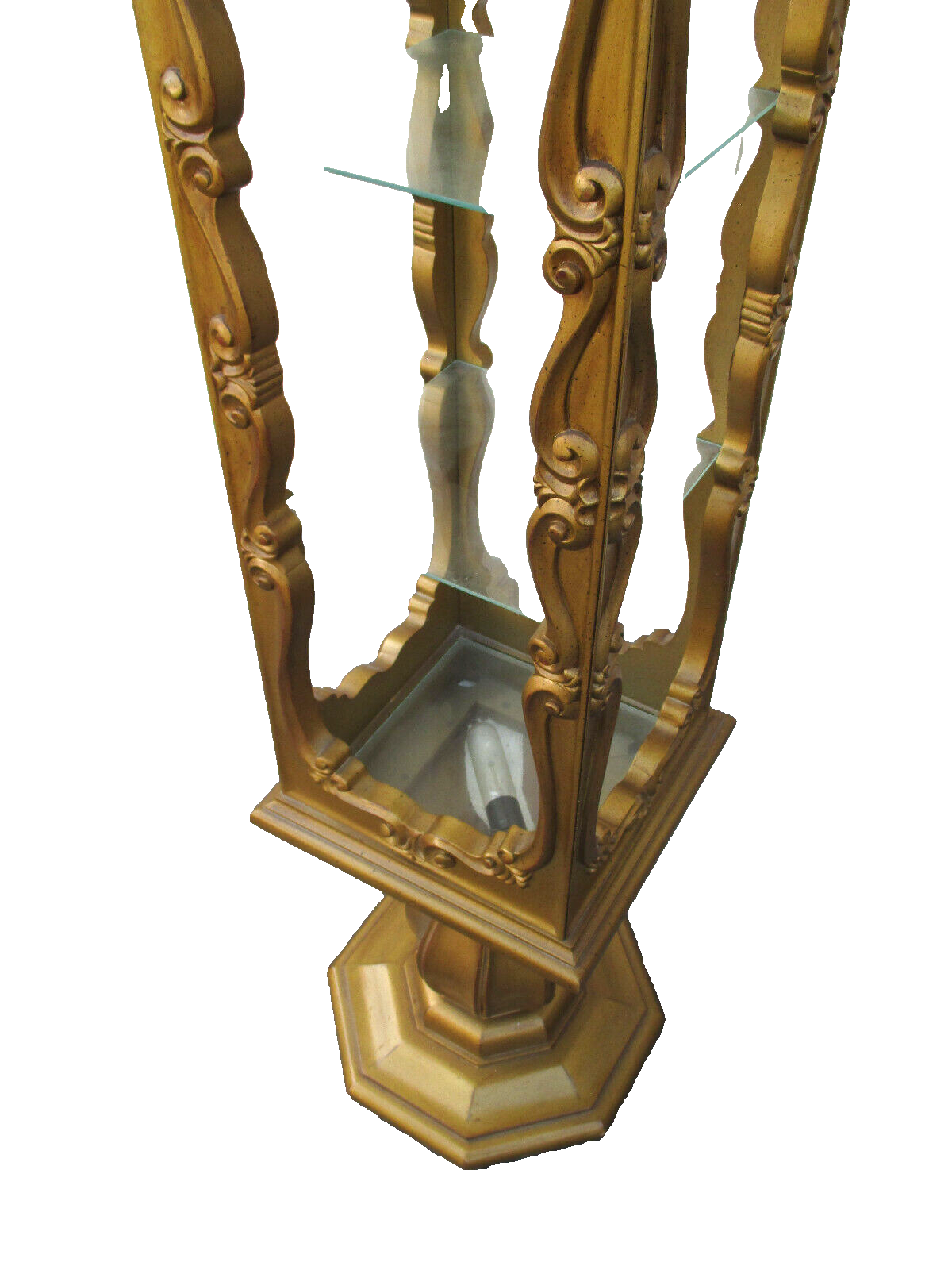 62471  Mid Century Modern Gold Curio Cabinet Etergie