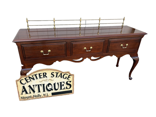 66972   Davis Furniture Buffet Sideboard Server Cabinet with Brass Gallery