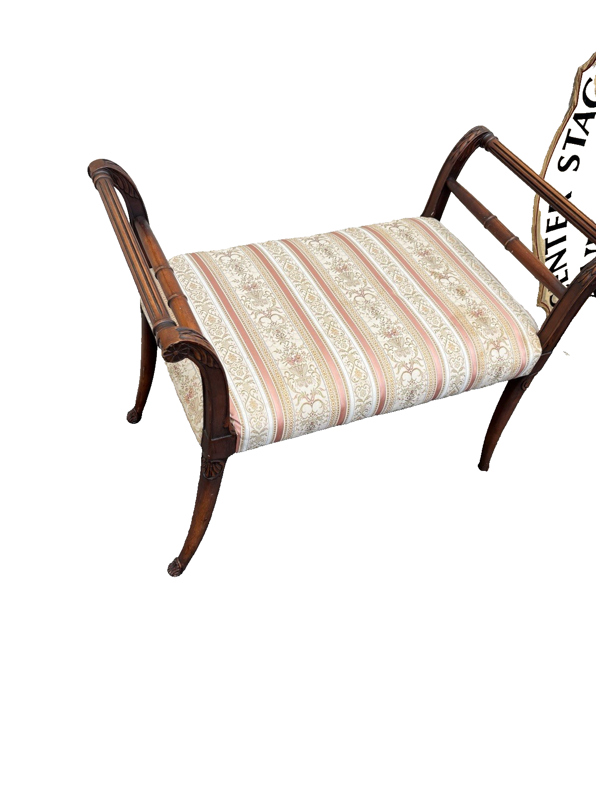 66886   Mahogany Vanity Bench Stool