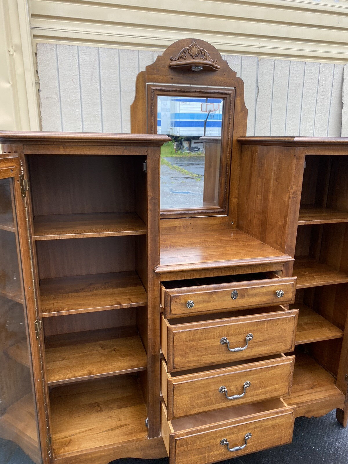 65396   KINCAID Furniture High Chest Dresser w/ Mirror Wardrobe