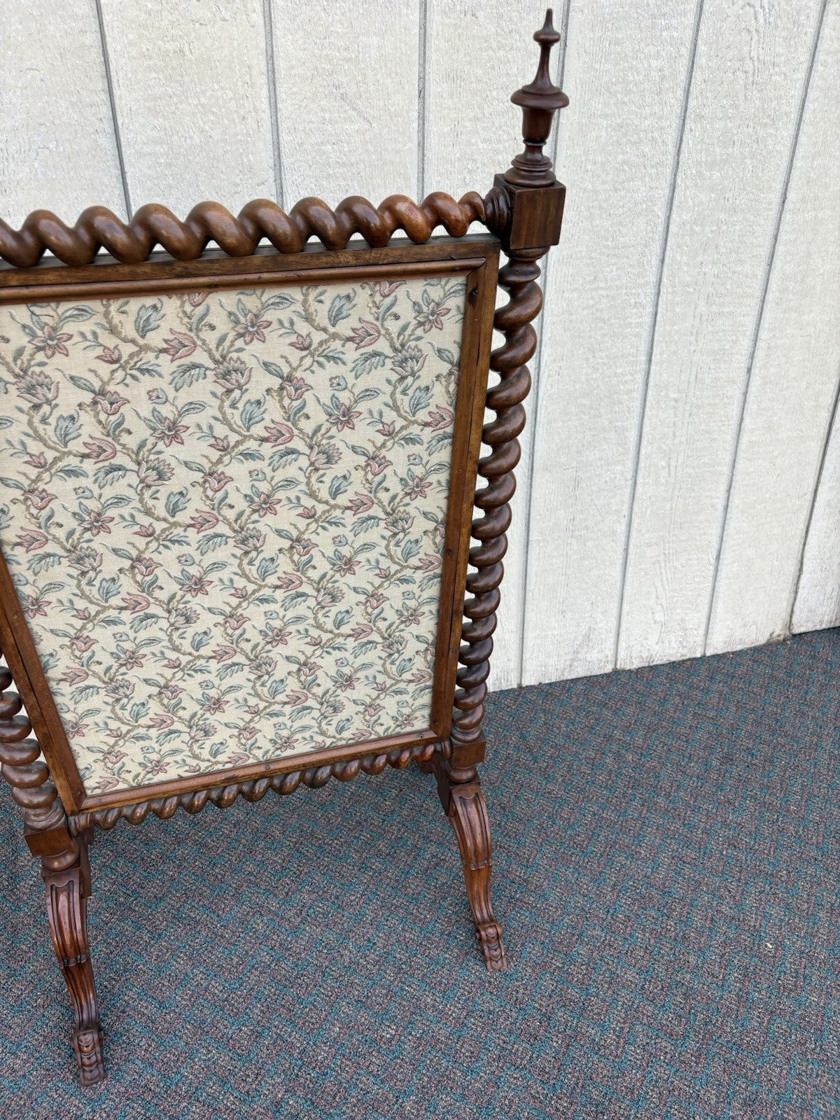 66905   Antique Victorian 2 Sided Walnut Fireplace Mantle Screen