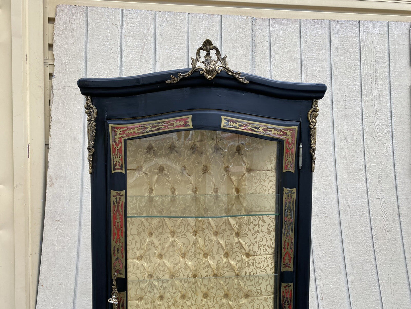 65346   Louis XV Glass Decorator Curio China Cabinet