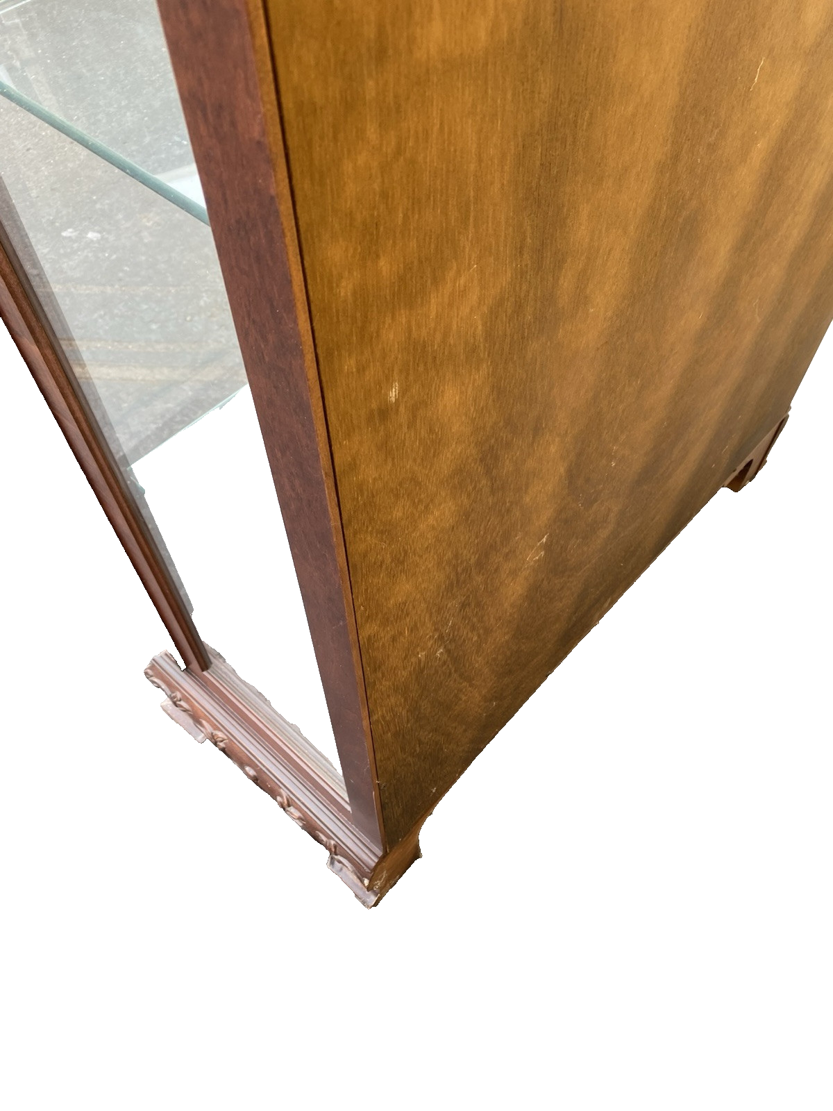 66239 Mahogany Arched Curio China Cabinet with Plate Glass Shelves