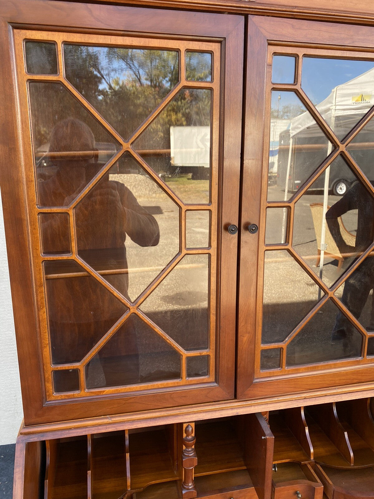 65929 MONITOR Furniture  Maple Secretary Desk w/ Bookcase Top