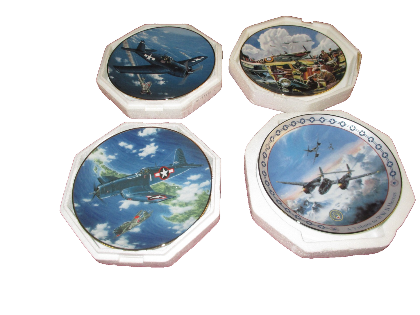 ES 05:    4 Collector  Military Plane  Franklin MInt Plates