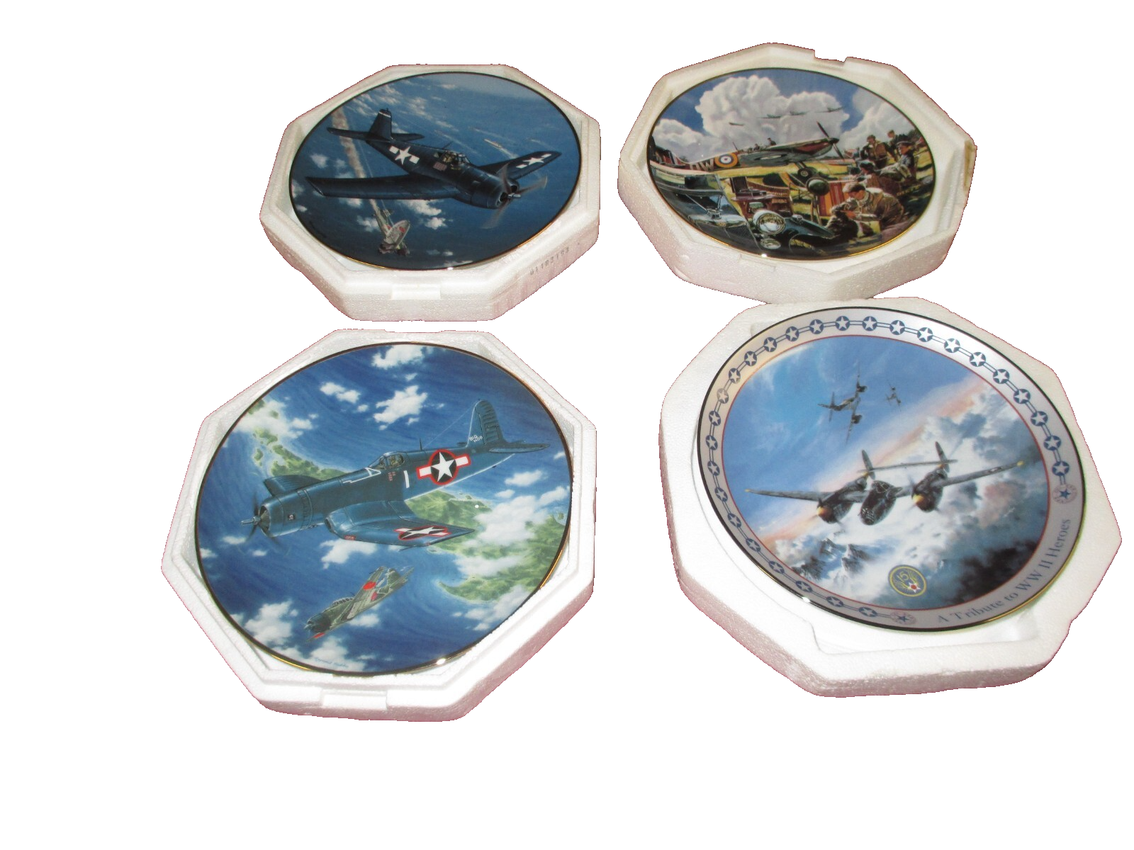ES 05:    4 Collector  Military Plane  Franklin MInt Plates