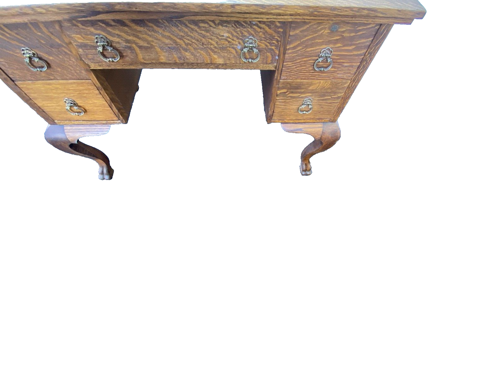 66276 Antique Victorian Oak Partners Desk