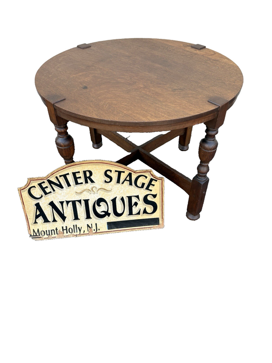 66884 QUAINT Stickley Round Dining Table Foyer Stand