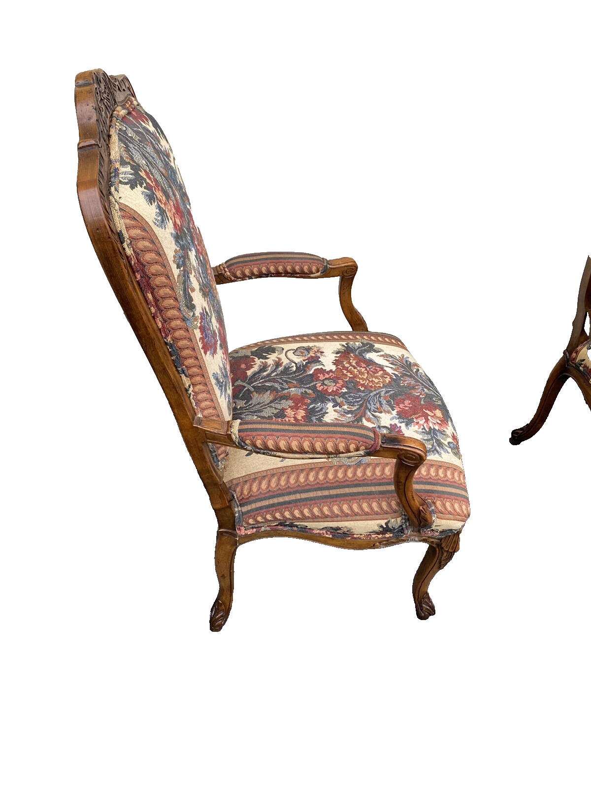 65425   Pair French Country Bergere Armchair Chair