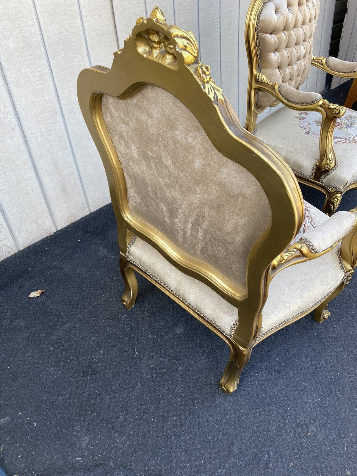 65408 Pair Decorator Gold Armchair Chair s
