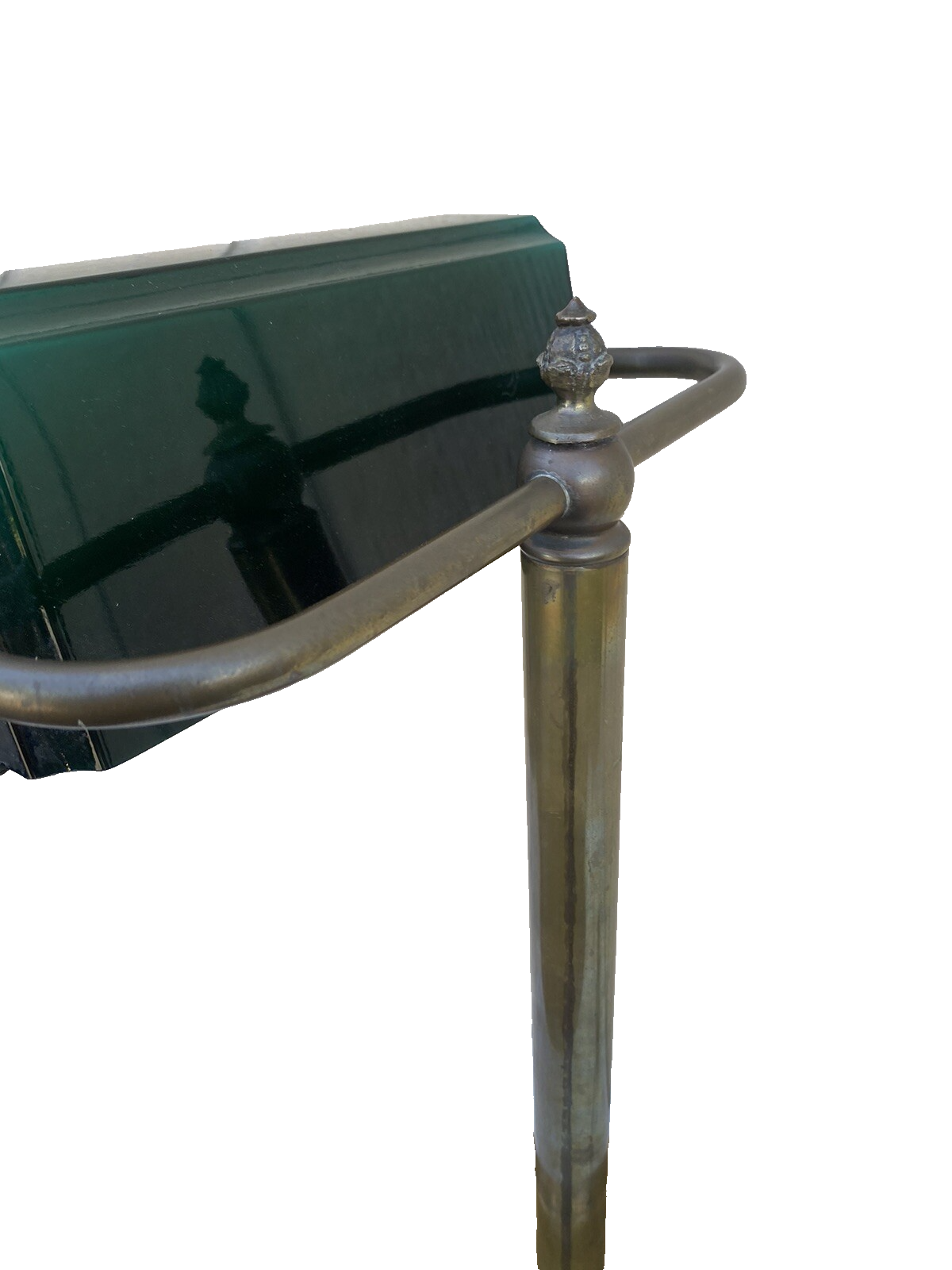 65625 Antique Brass Desk Lamp Light Emerald Shade