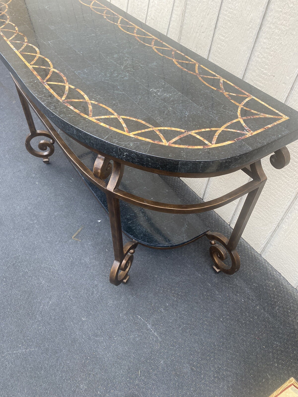 65584 Decorator  Marble Top Console Table Stand Sideboard Server