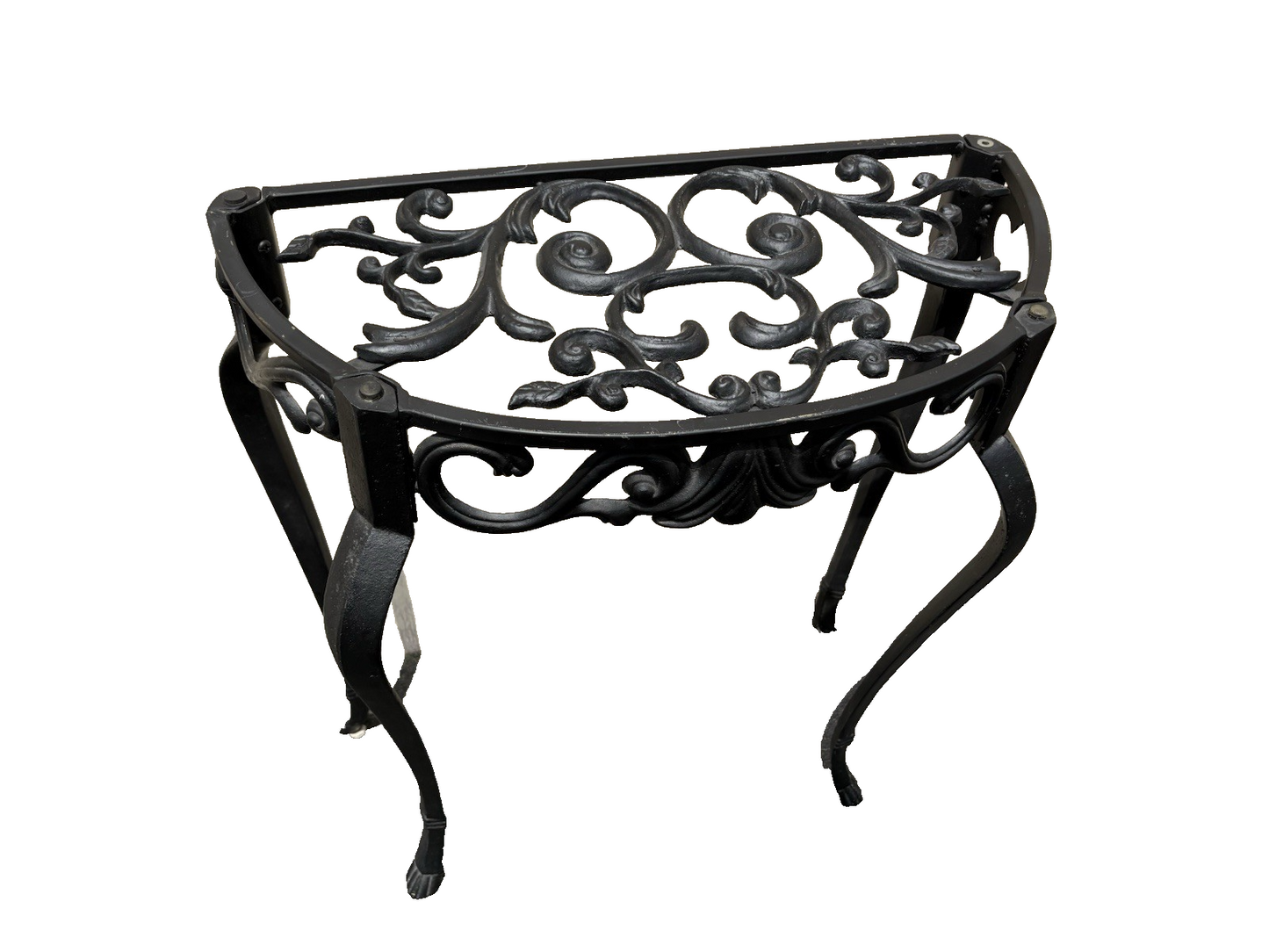 66790 Glass Top Iron Console Hall Table Stand