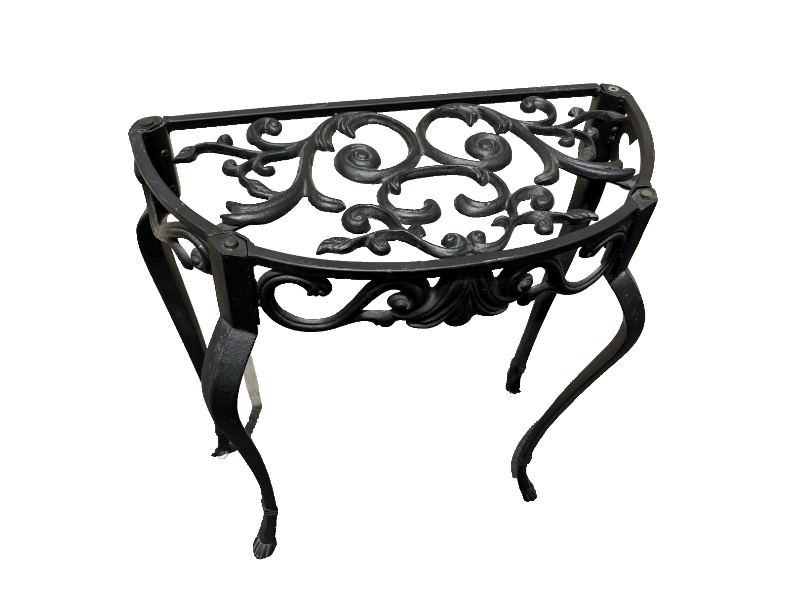 66790 Glass Top Iron Console Hall Table Stand