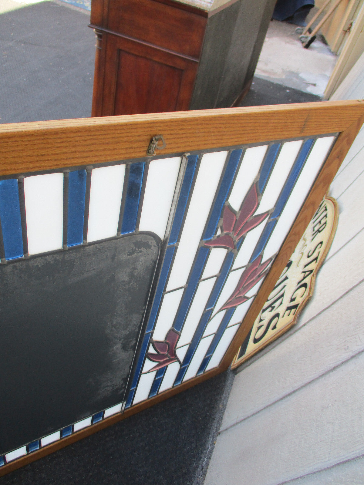 64355 Large Stain Glass Window with Mirror