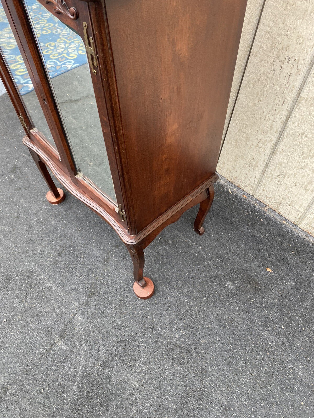 64992   Antique Victorian  Mahogany Mirrored Cabinet