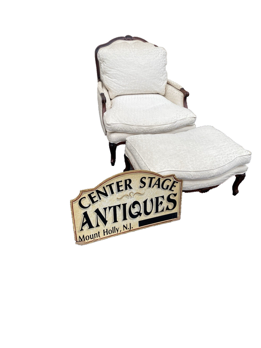 66418 NORWALK Furniture French Country Armchair w/ Ottoman Stool