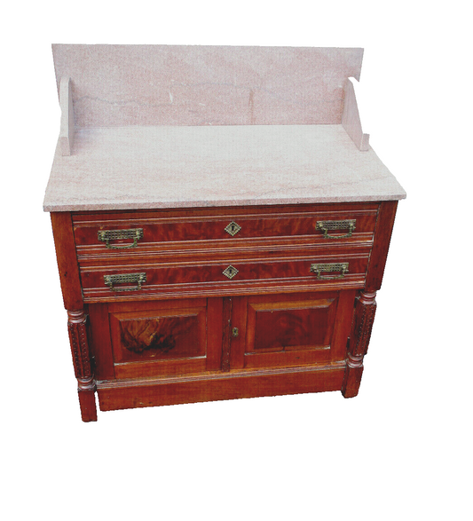 63604 Antique Victorian Walnut Washstand Chest Dresser