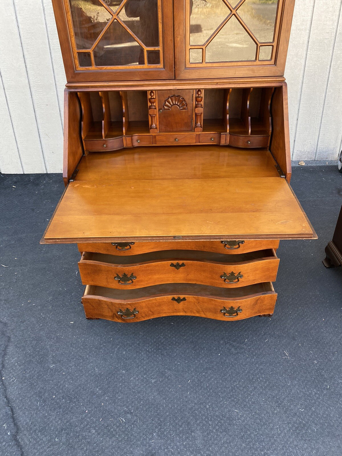 65929 MONITOR Furniture  Maple Secretary Desk w/ Bookcase Top